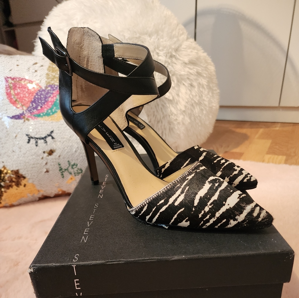 Steven by Steve Madden calf hair heels